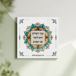 תמונת קנבס מנדלה "עקר השלום הוא לחבר שני הפכים" | במידה 30X30
