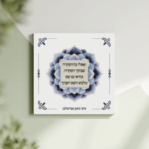 תמונת קנבס מנדלה "ואפלו בההסתרה שבתוך הסתרה, בודאי גם שם מלבש השם יתברך" | במידה 30X30